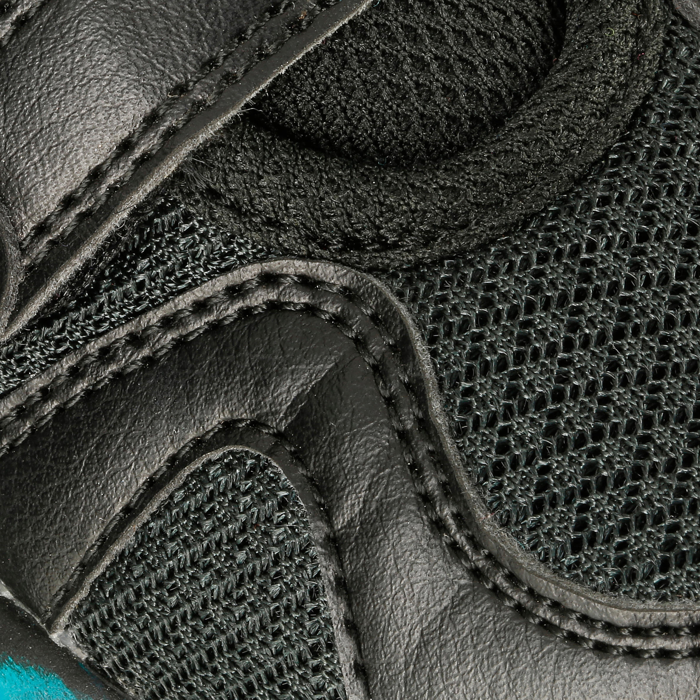 Feasy Light Baby Gym Shoes - Black/Turquoise/Multicoloured Sole 9/18