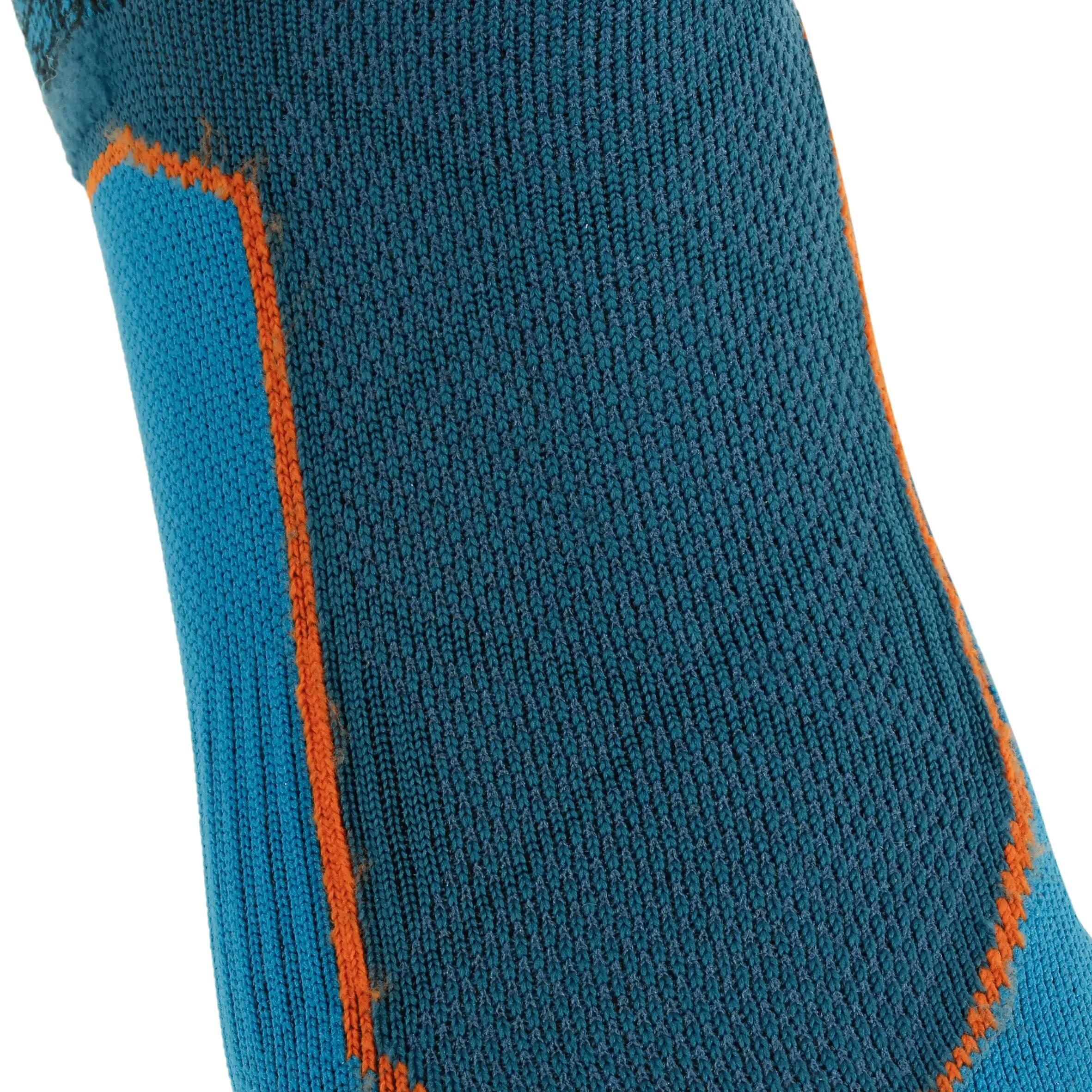 2 pairs of mountain hiking adult mid upper socks Forclaz 500 Blue 7/7