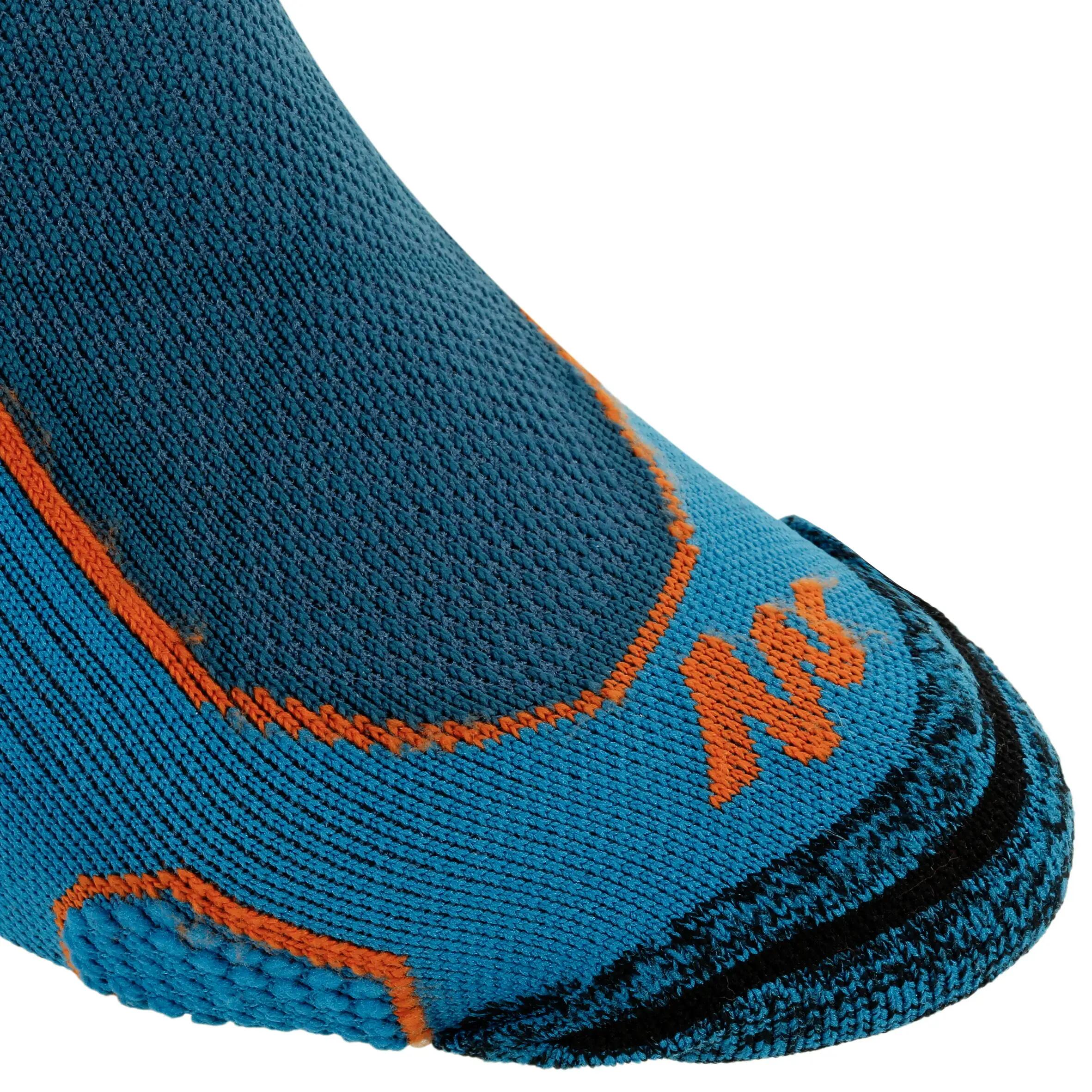 2 pairs of mountain hiking adult mid upper socks Forclaz 500 Blue 3/7