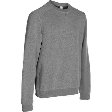 Unisex Straight-Cut Crew Neck Sweatshirt - Shale Grey