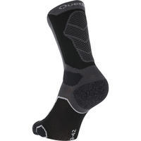 Chaussettes de randonnée montagne tiges high. 2 paires MH 500 noir gris.