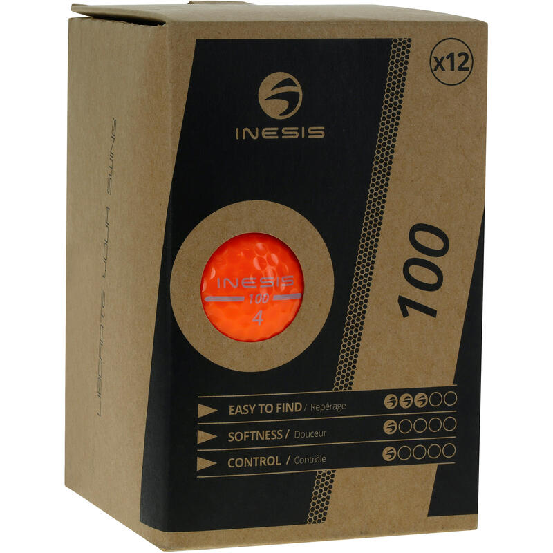 Balles golf x12 - INESIS Distance 100 jaune