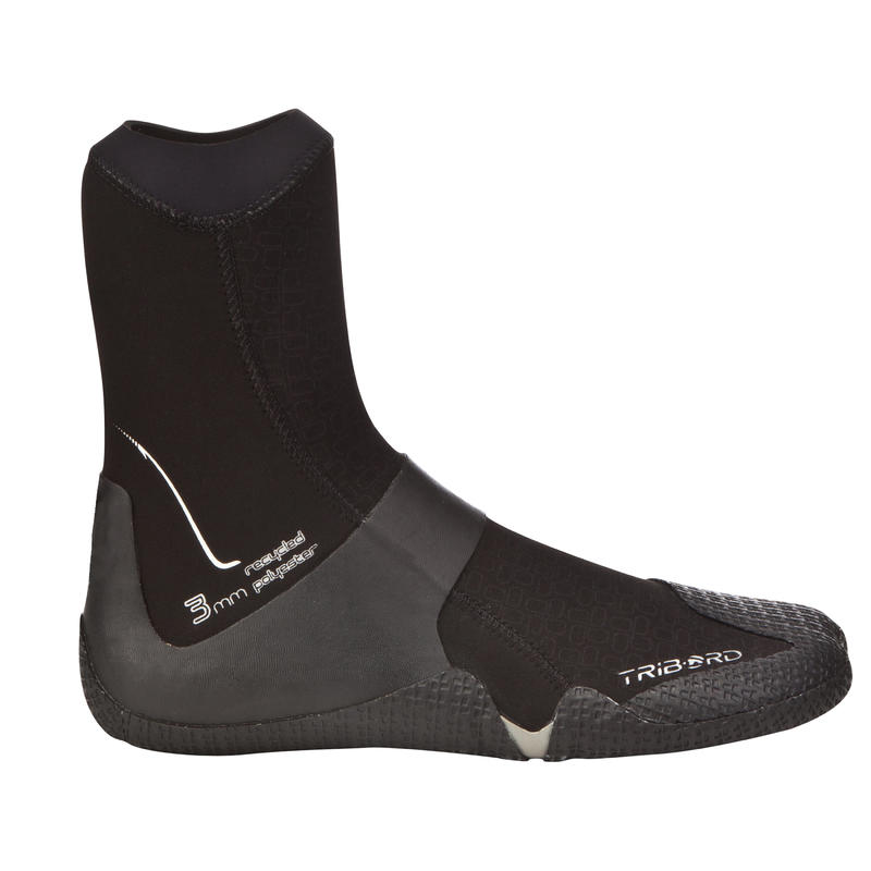 500 Surf Boots 3 mm Neoprene Black Decathlon