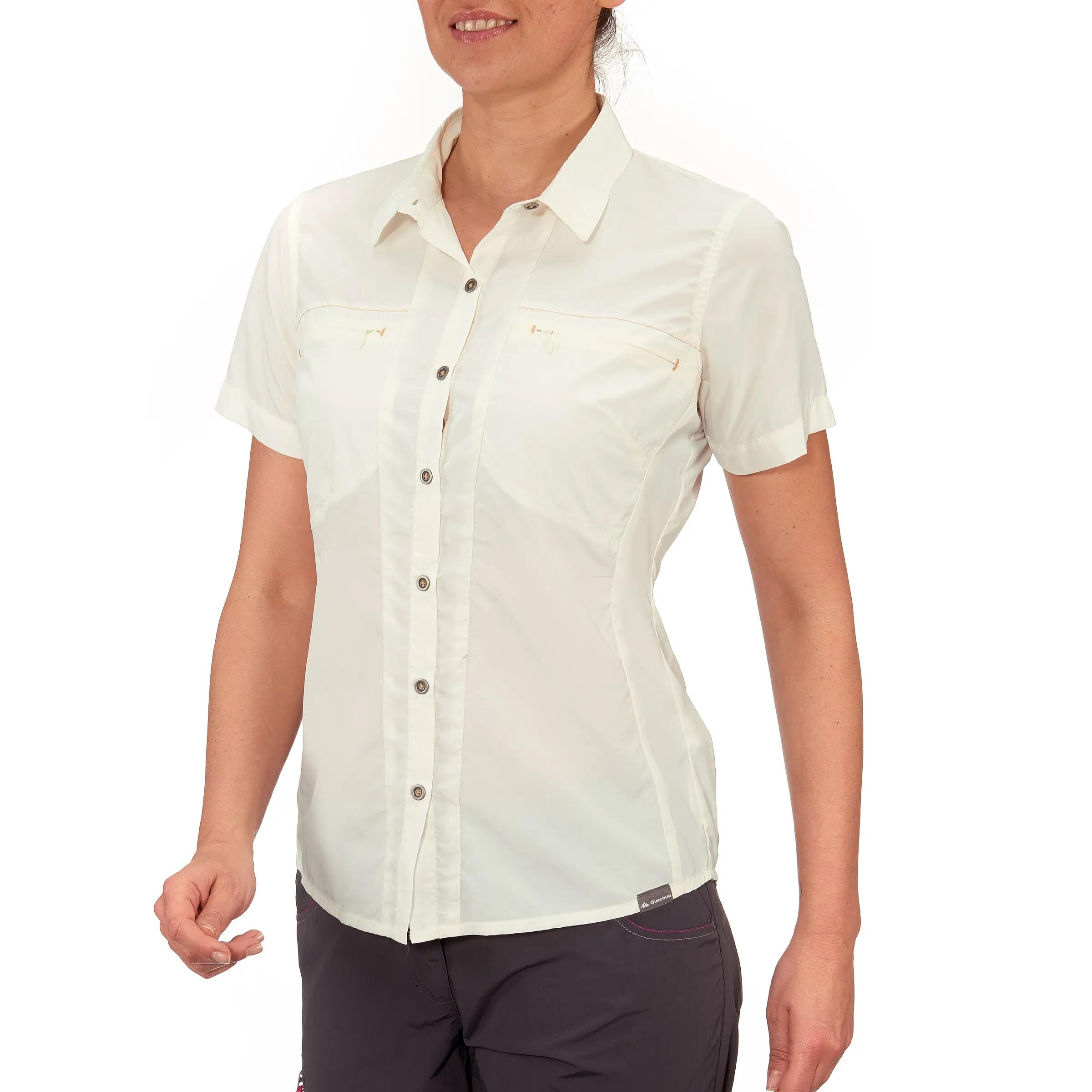 Arpenaz 900 women's short-sleeved hiking shirt - white 2/13