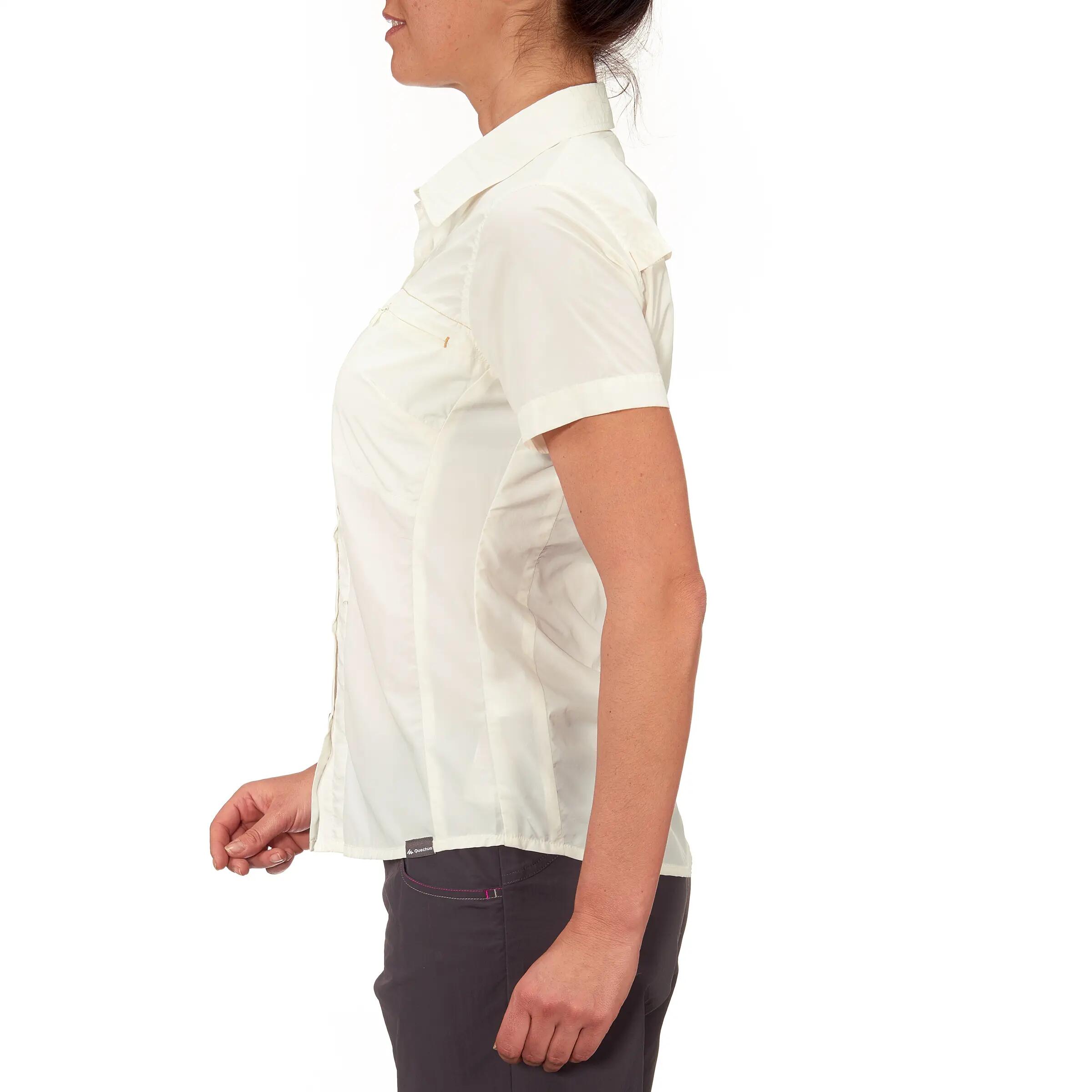 Arpenaz 900 women's short-sleeved hiking shirt - white 5/13