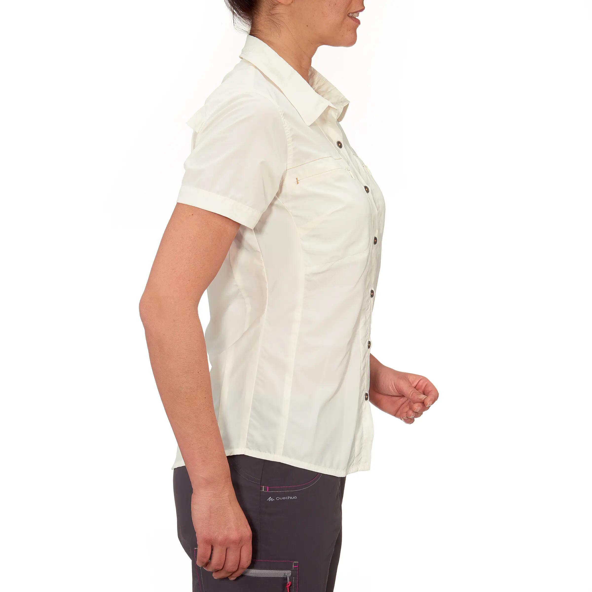 Arpenaz 900 women's short-sleeved hiking shirt - white 3/13