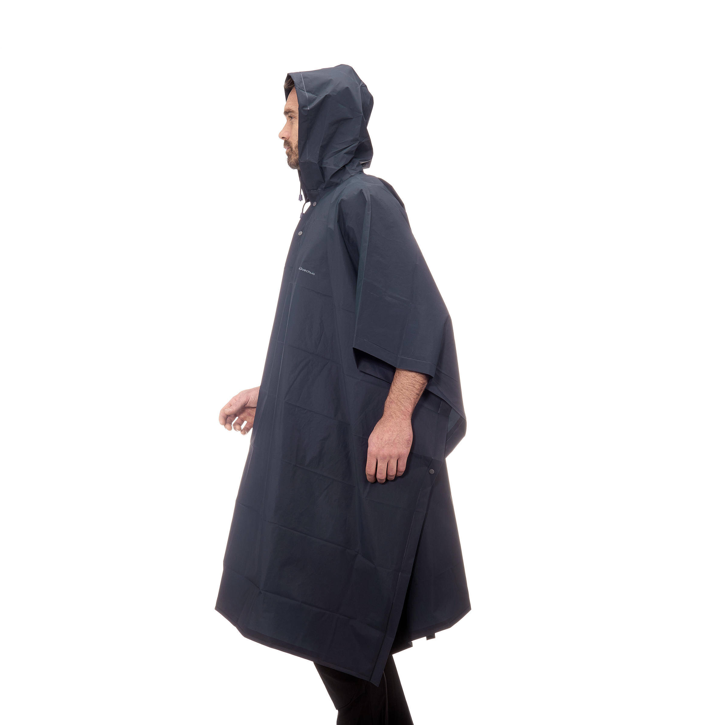 Adult Hiking Rain Poncho 50 Blue -  4