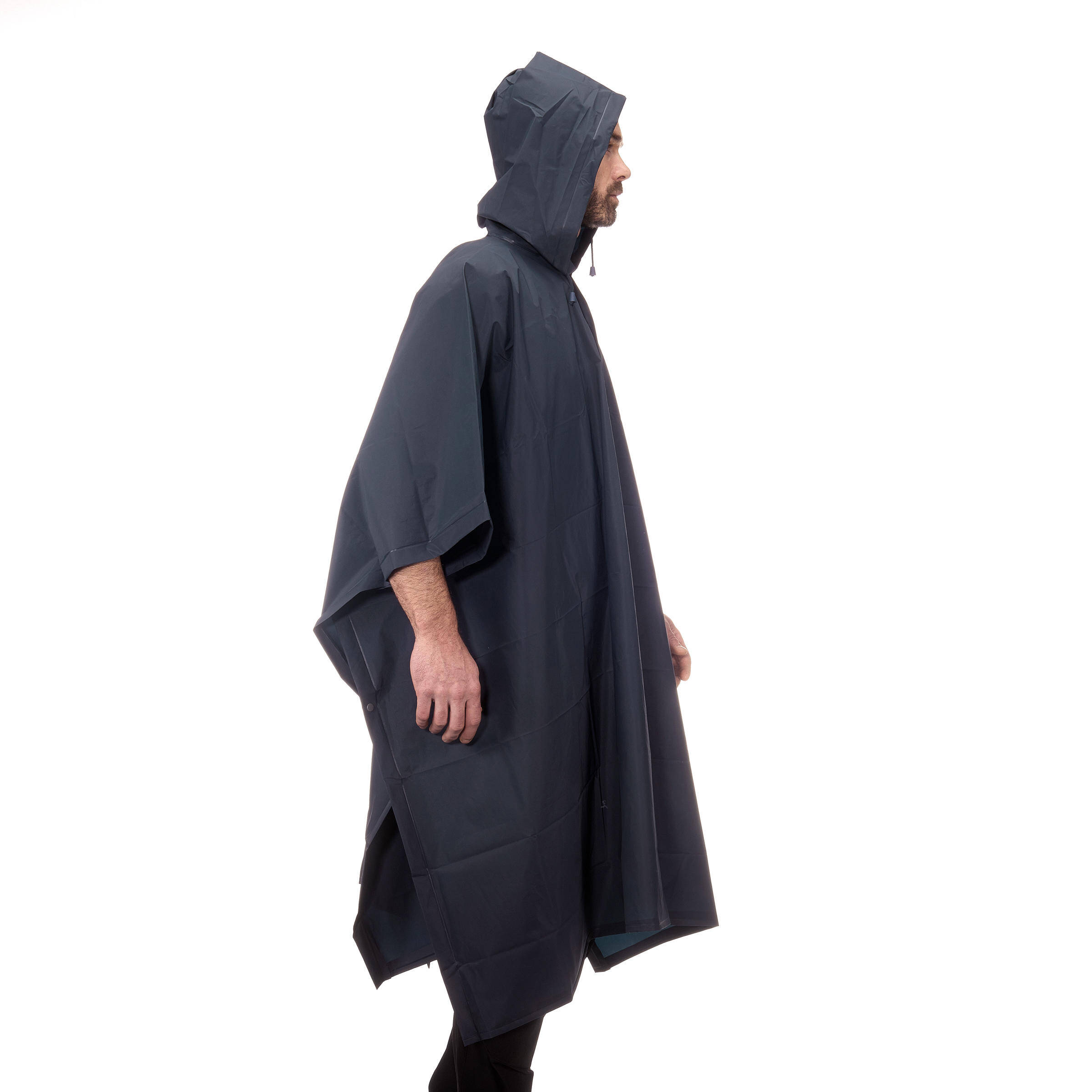 Adult Hiking Rain Poncho 50 Blue -  2