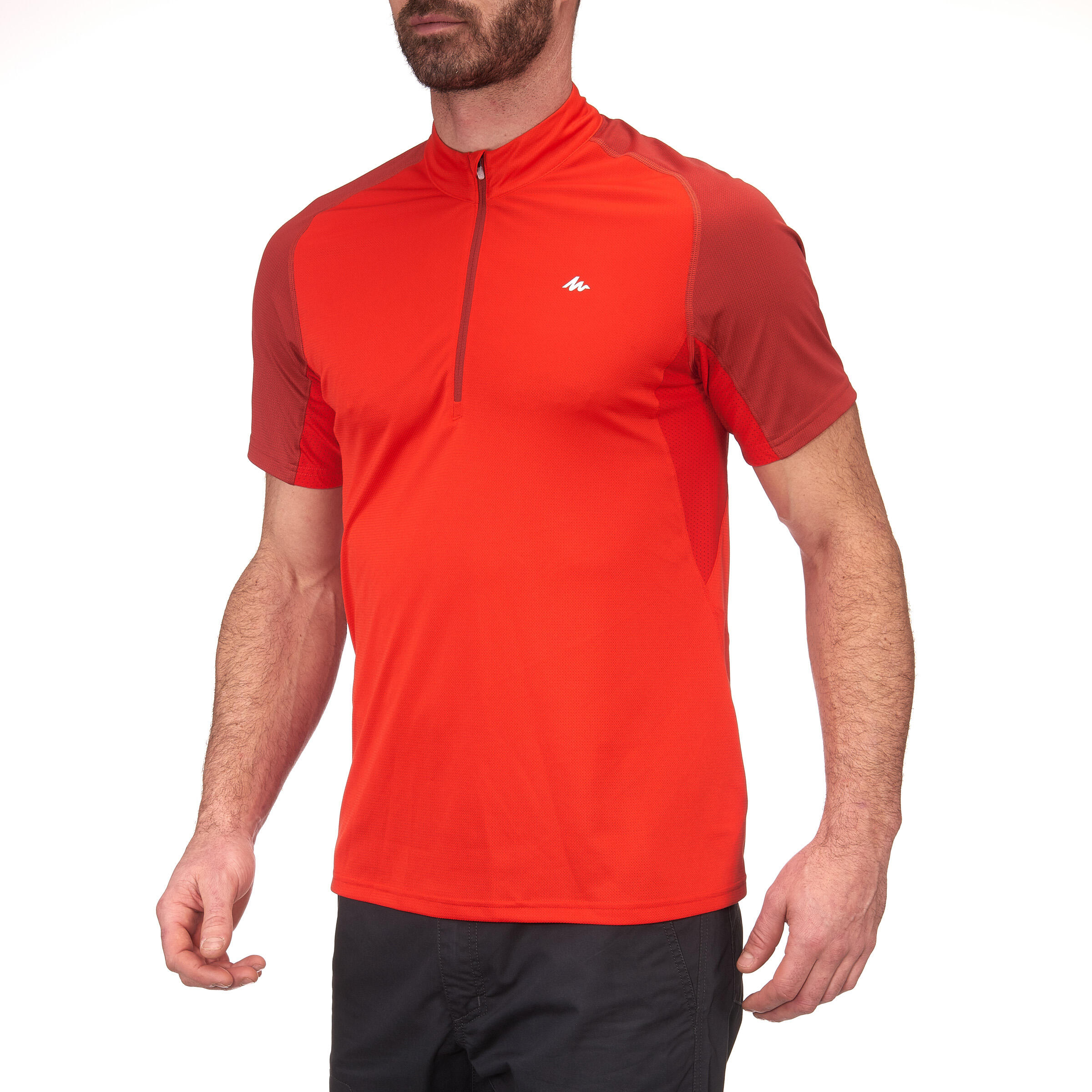 TechFRESH 100 Zip Men's Short-Sleeved Hiking T-Shirt - Red 2/11