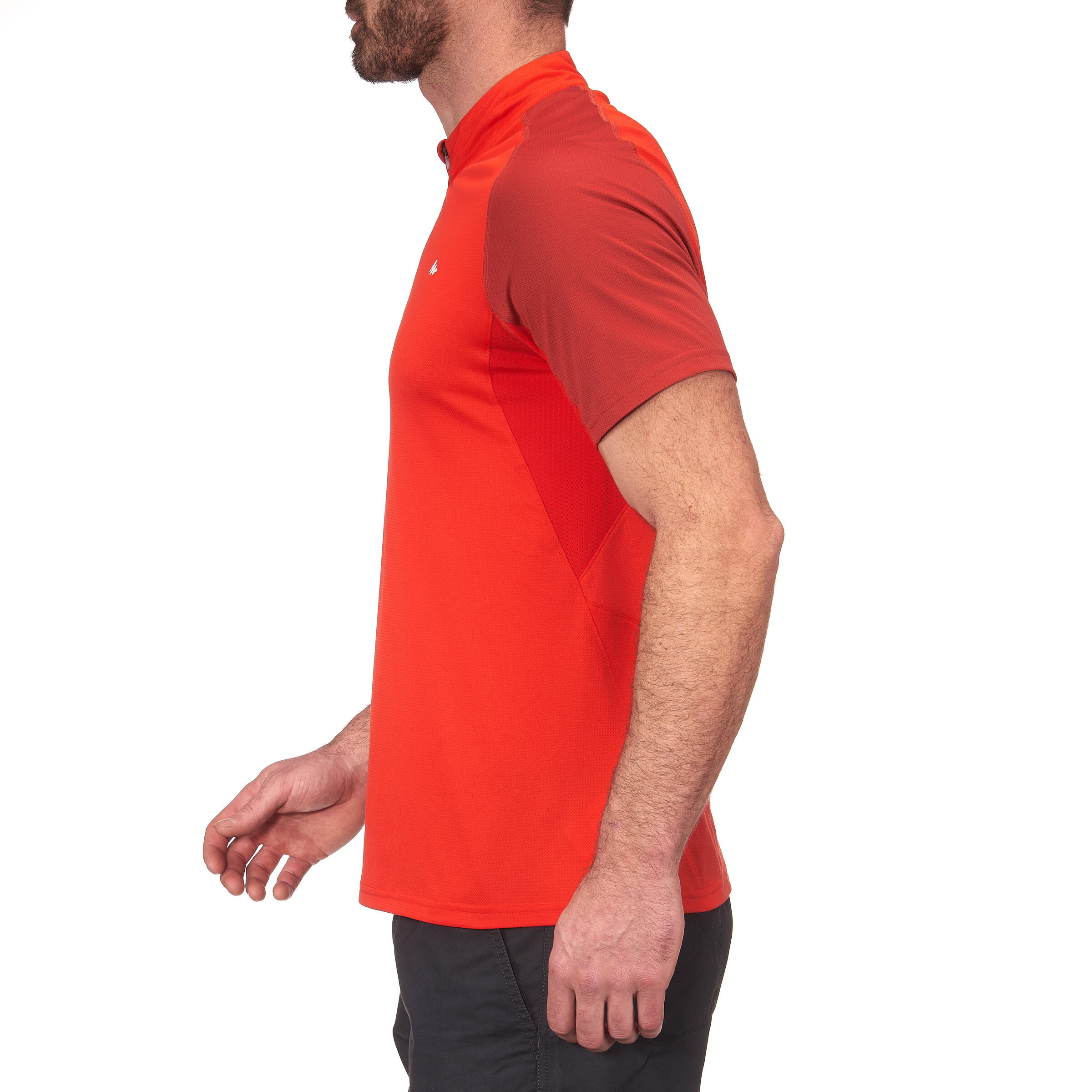 TechFRESH 100 Zip Men's Short-Sleeved Hiking T-Shirt - Red 5/11