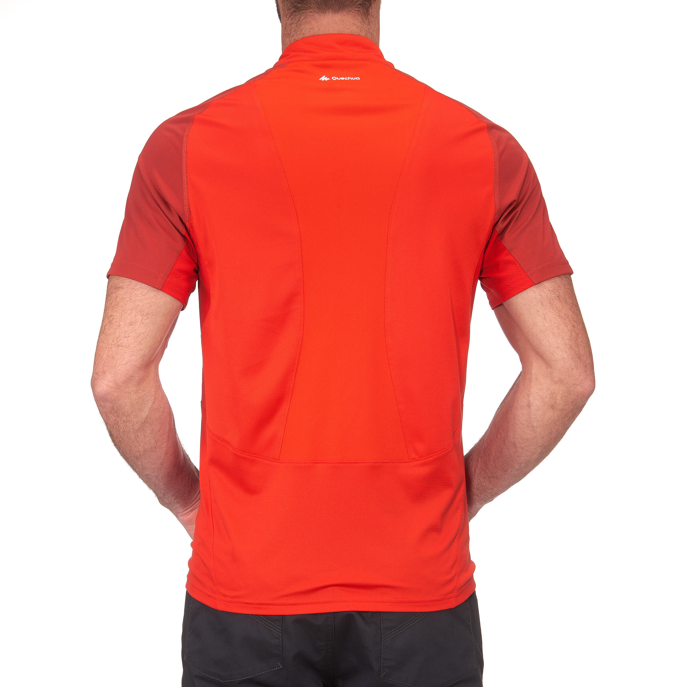 TechFRESH 100 Zip Men's Short-Sleeved Hiking T-Shirt - Red 4/11