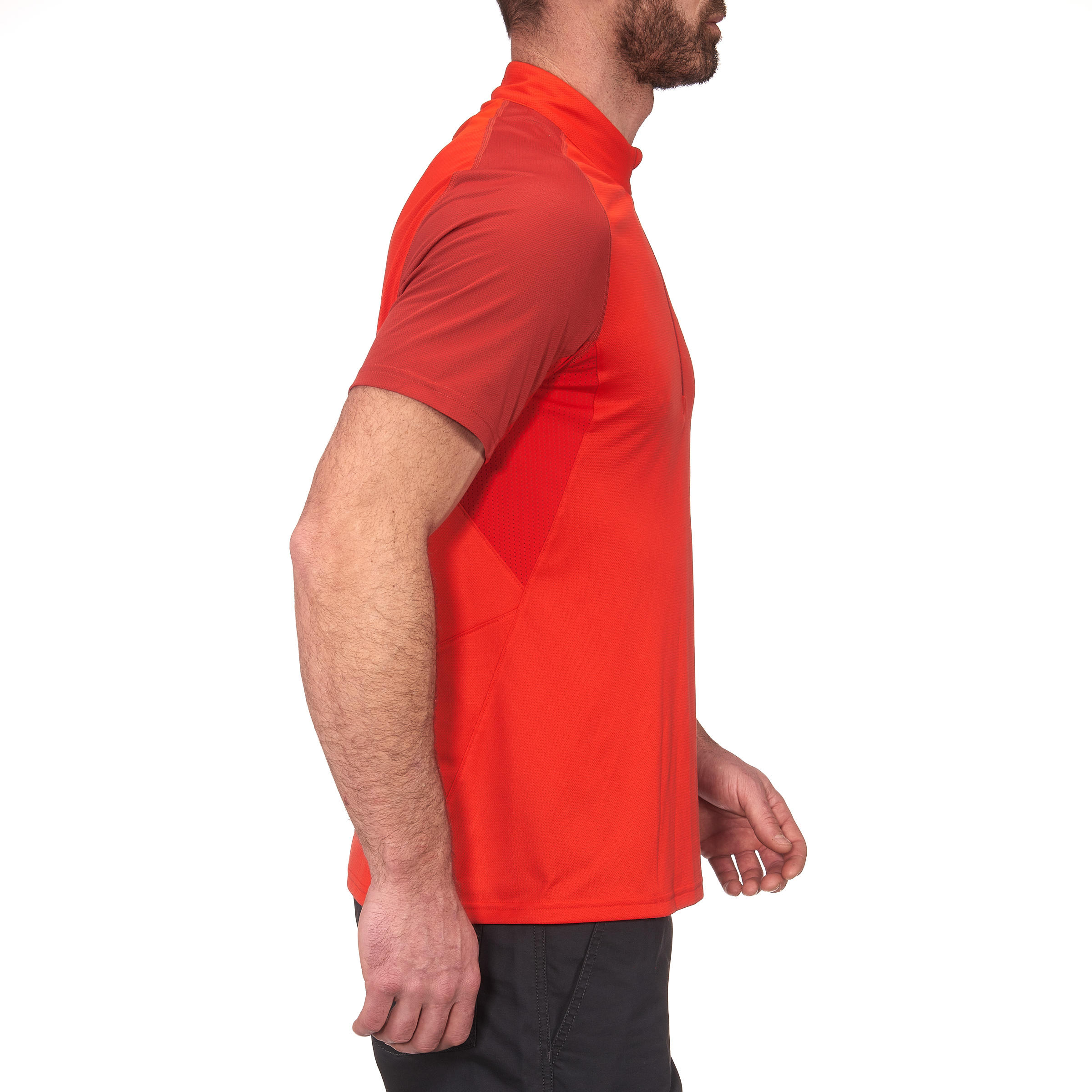 TechFRESH 100 Zip Men's Short-Sleeved Hiking T-Shirt - Red 3/11