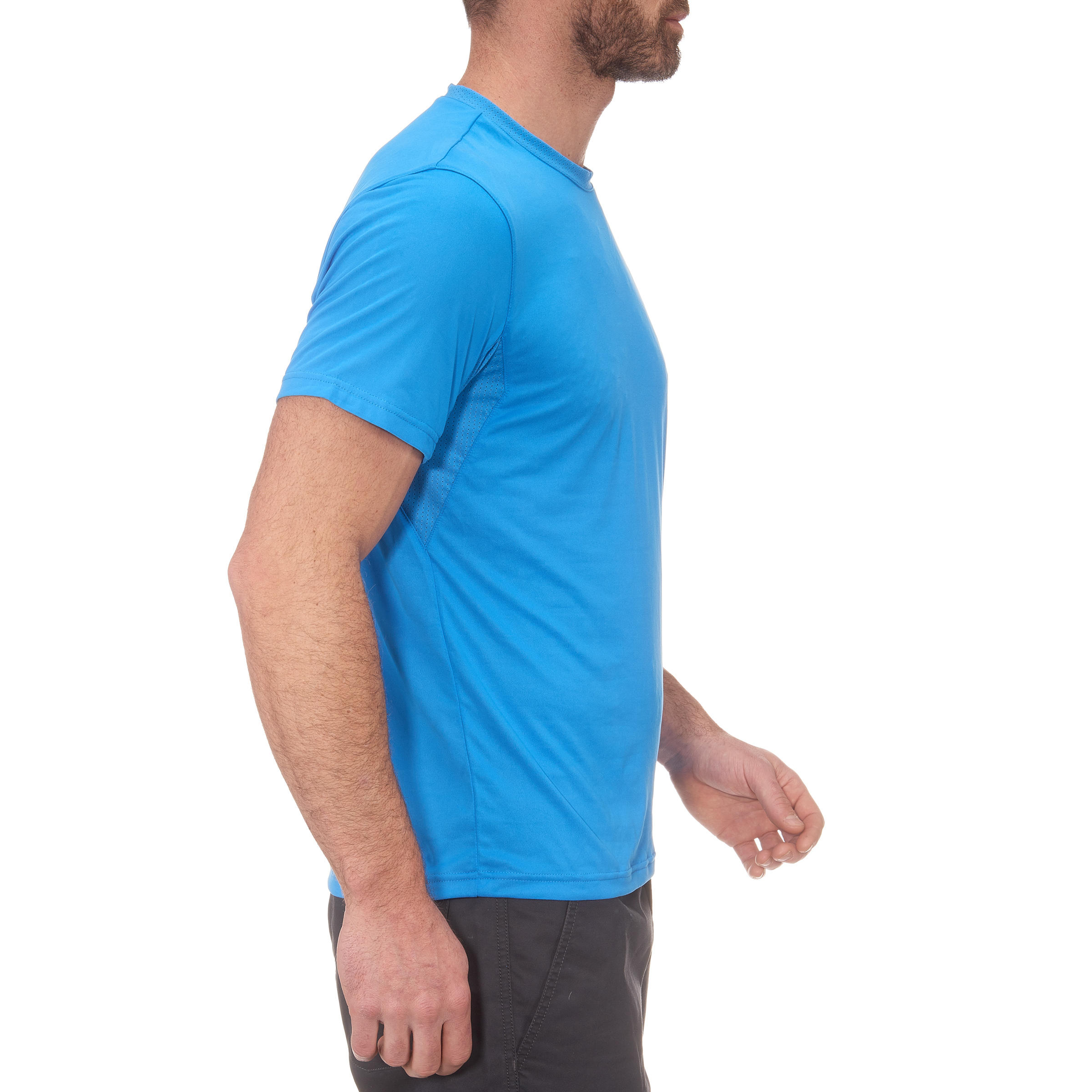 MH100 Men's Short Sleeve Mountain Hiking T-shirt - Blue 5/12