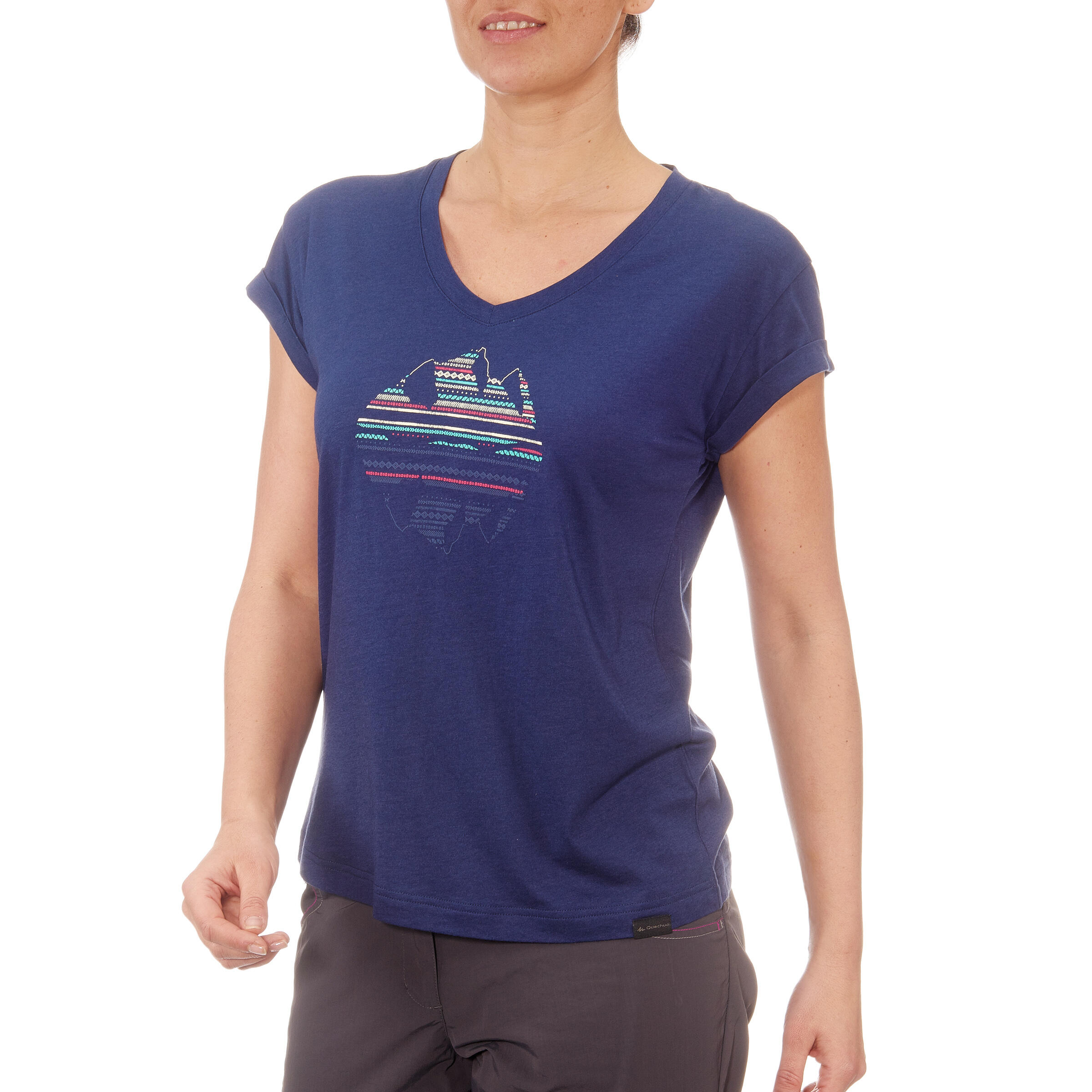 Women's Arpenaz 100 short-sleeved Hiking T-shirt Blue 2/12