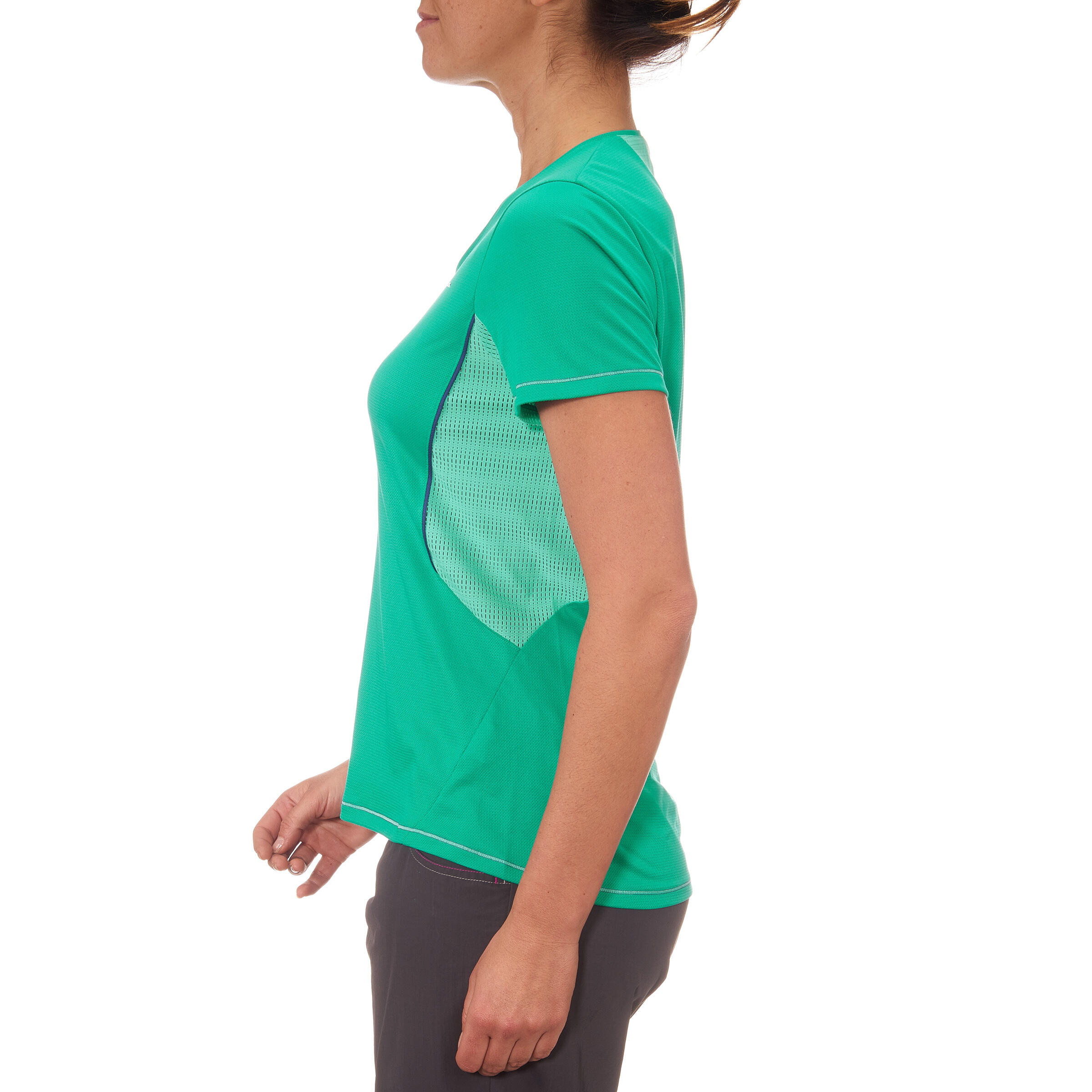 Women's Forclaz 100 short-sleeved Hiking T-shirt Green 5/11