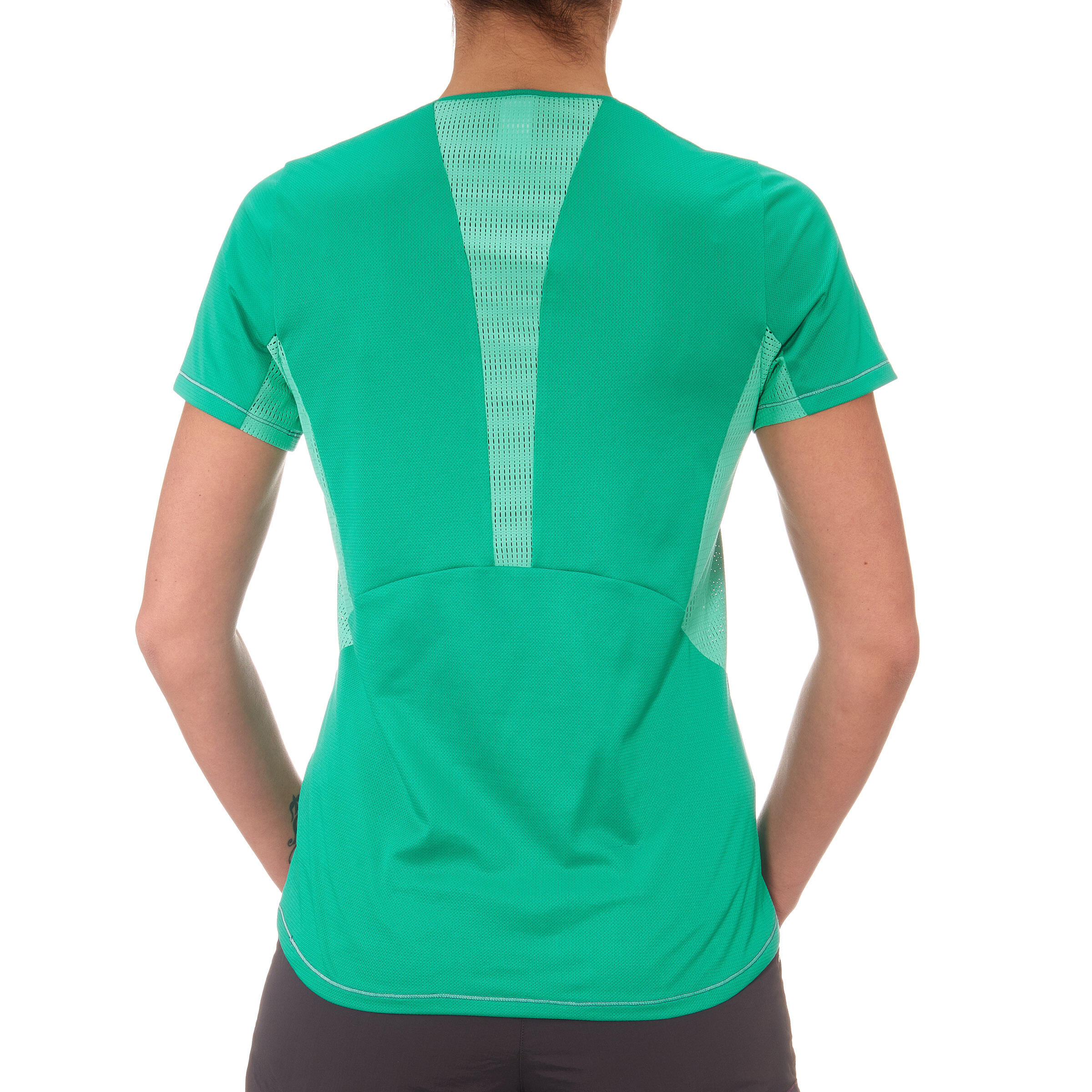 Women's Forclaz 100 short-sleeved Hiking T-shirt Green 4/11