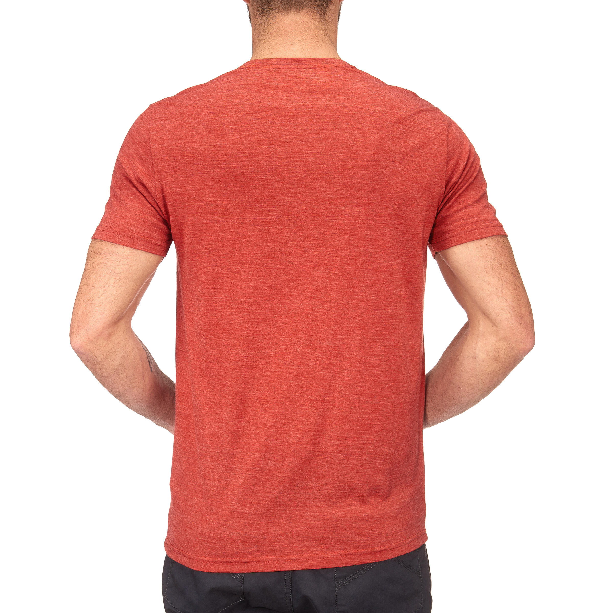 Men's Short-sleeve Hiking T-shirt Techwool 155 - Red 2/4