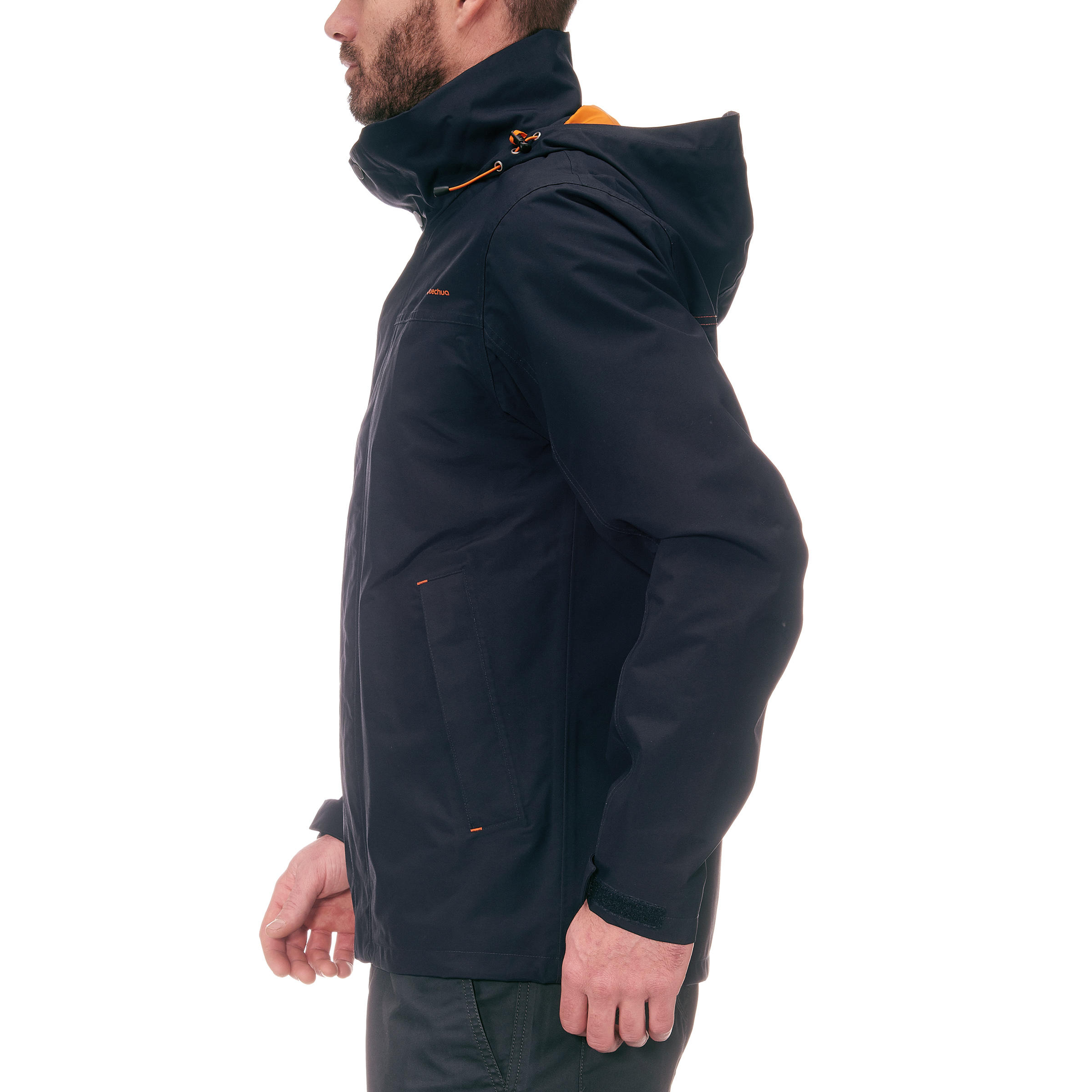 Arpenaz 300 Men's Hiking Waterproof Rain Jacket - Navy Flash 4/18