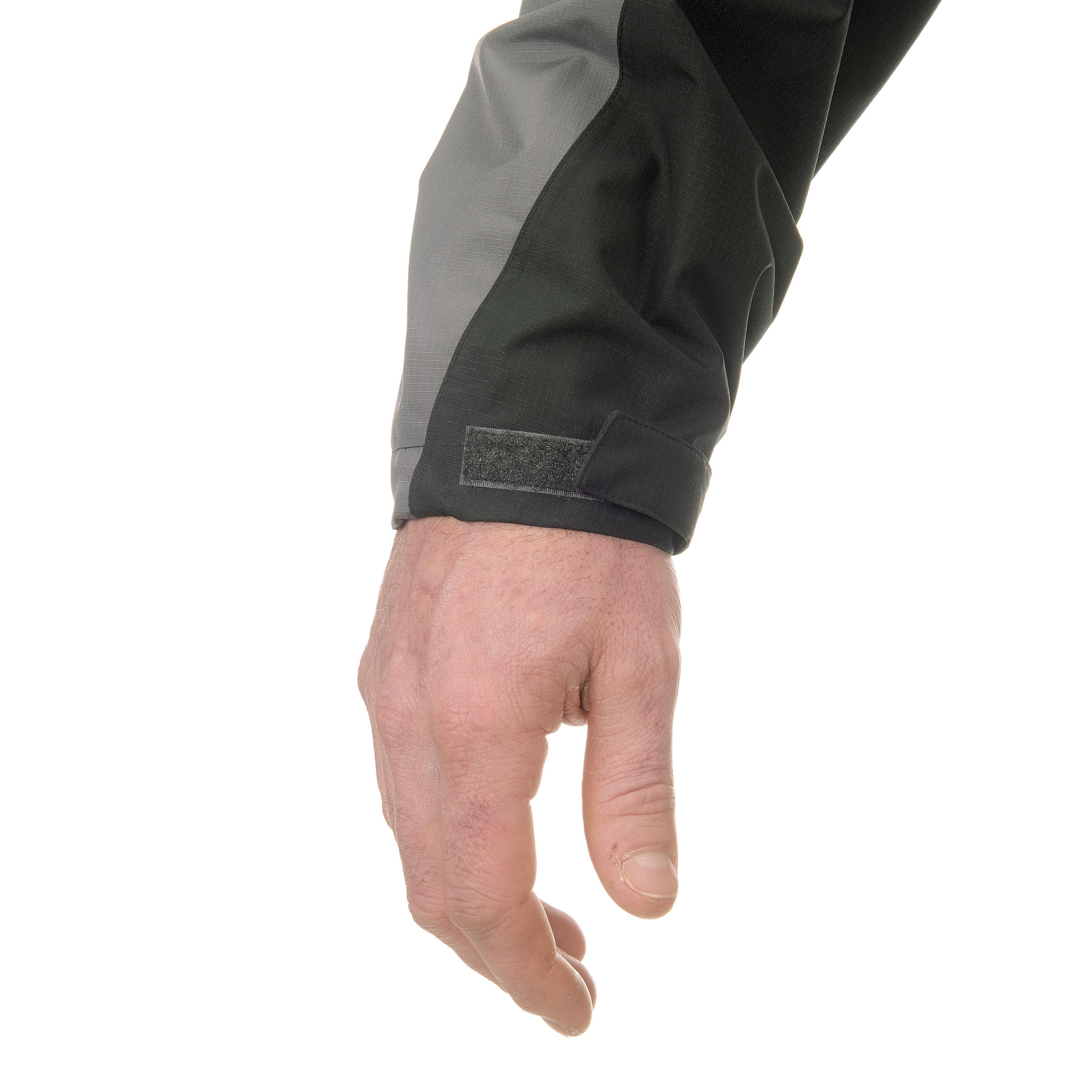 Forclaz 100 Men's Hiking Waterproof Rain jacket - black/grey 12/18