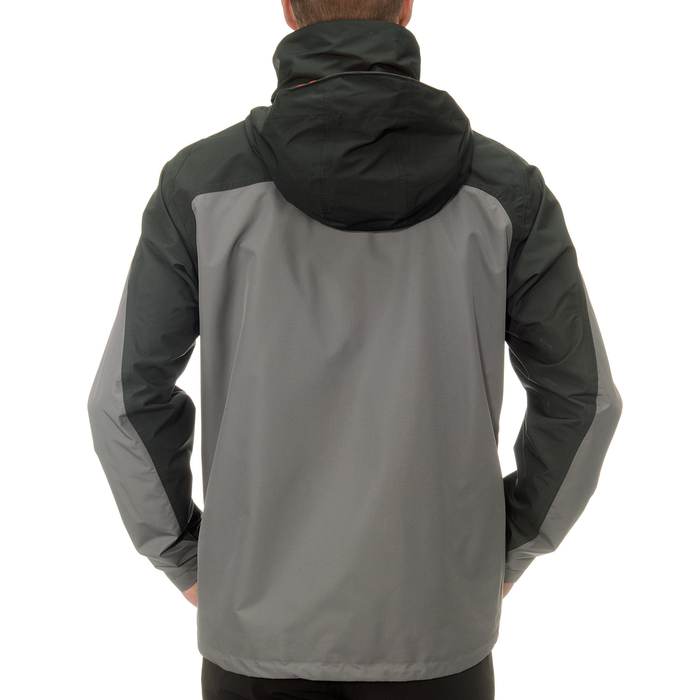 Forclaz 100 Men's Hiking Waterproof Rain jacket - black/grey 5/18