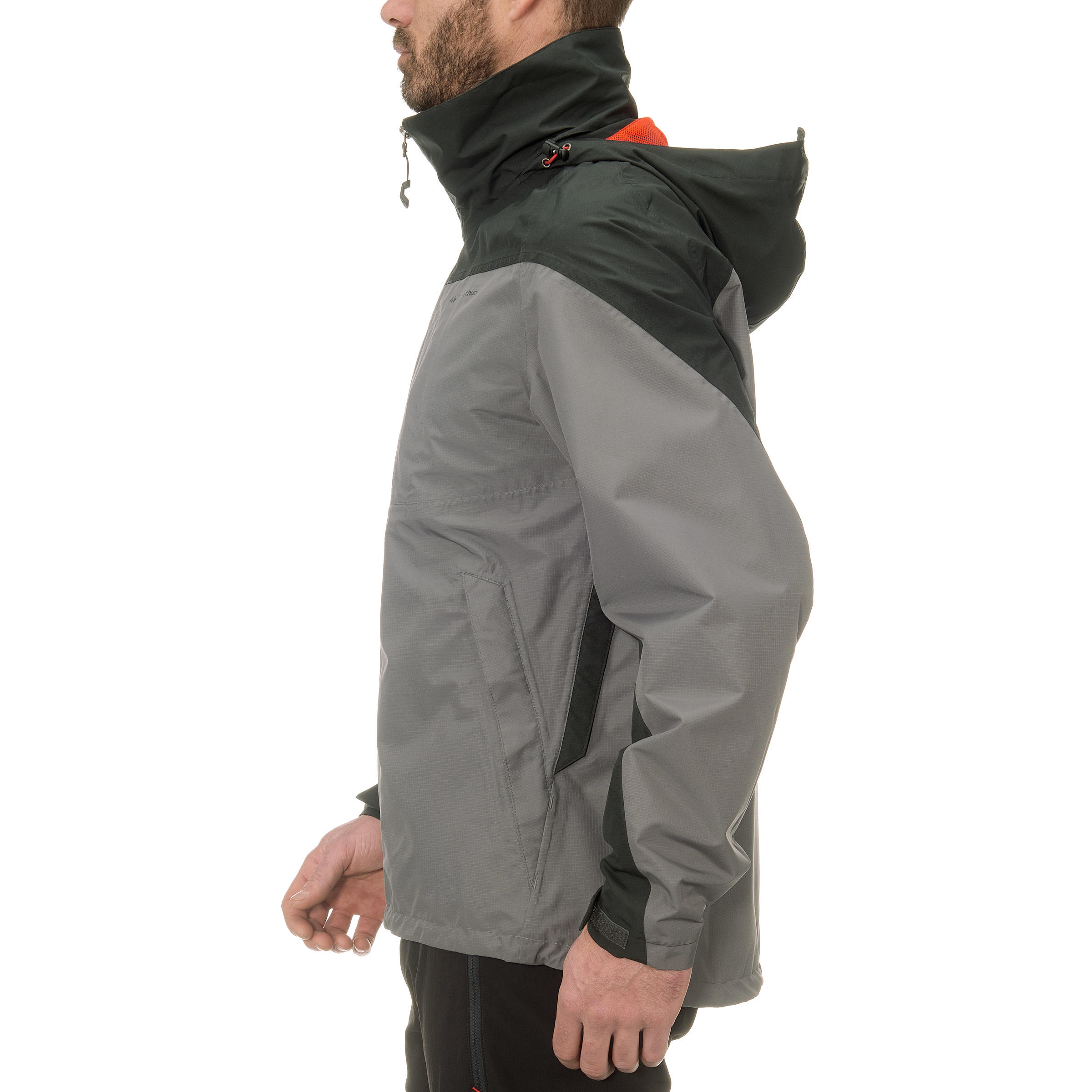 Forclaz 100 Men's Hiking Waterproof Rain jacket - black/grey 4/18