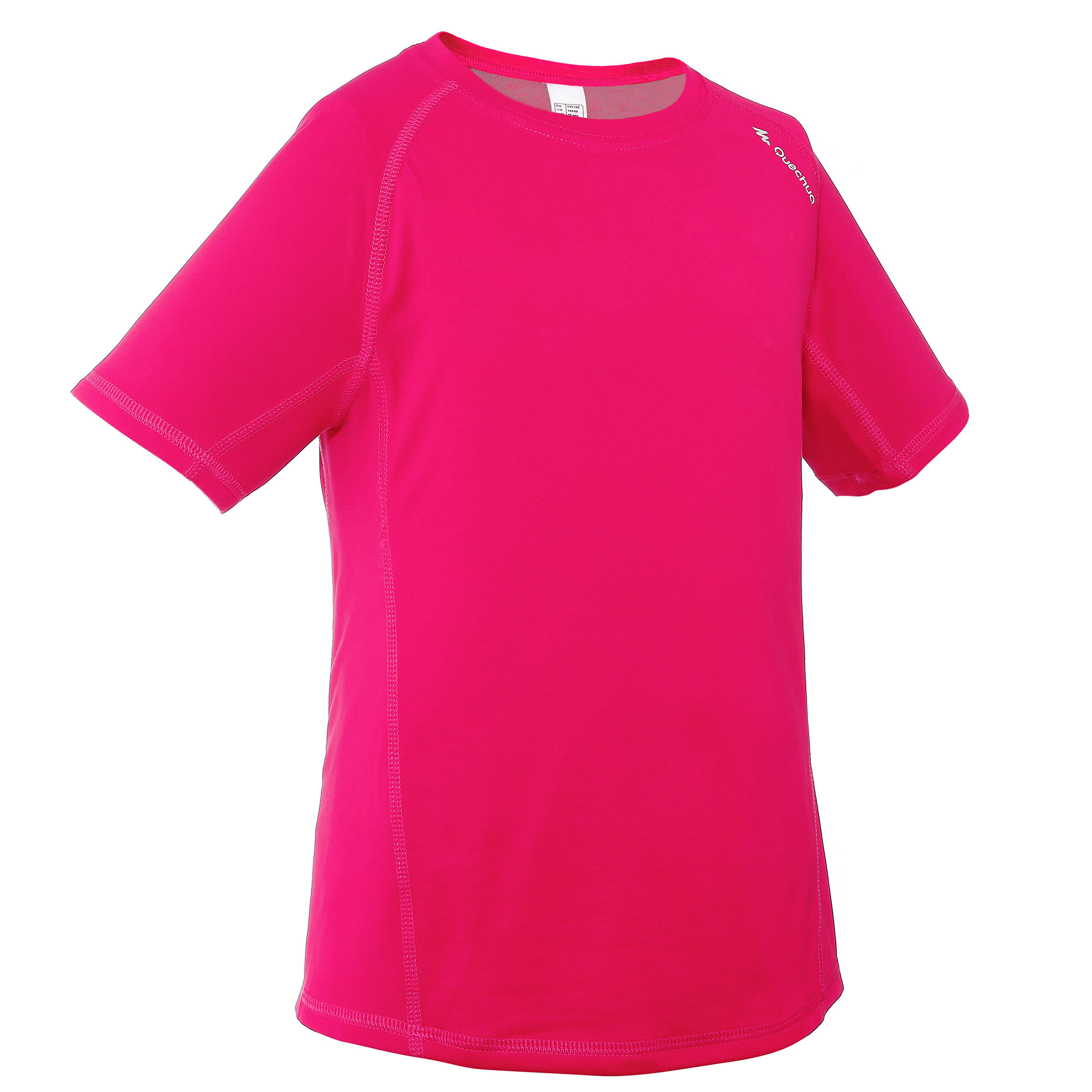 QUECHUA Girl's Hike 100 Hiking T-Shirt Pink