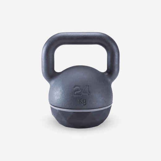 
      Kugelhantel Kettlebell Gusseisen und Basis aus Gummi 24 kg
  