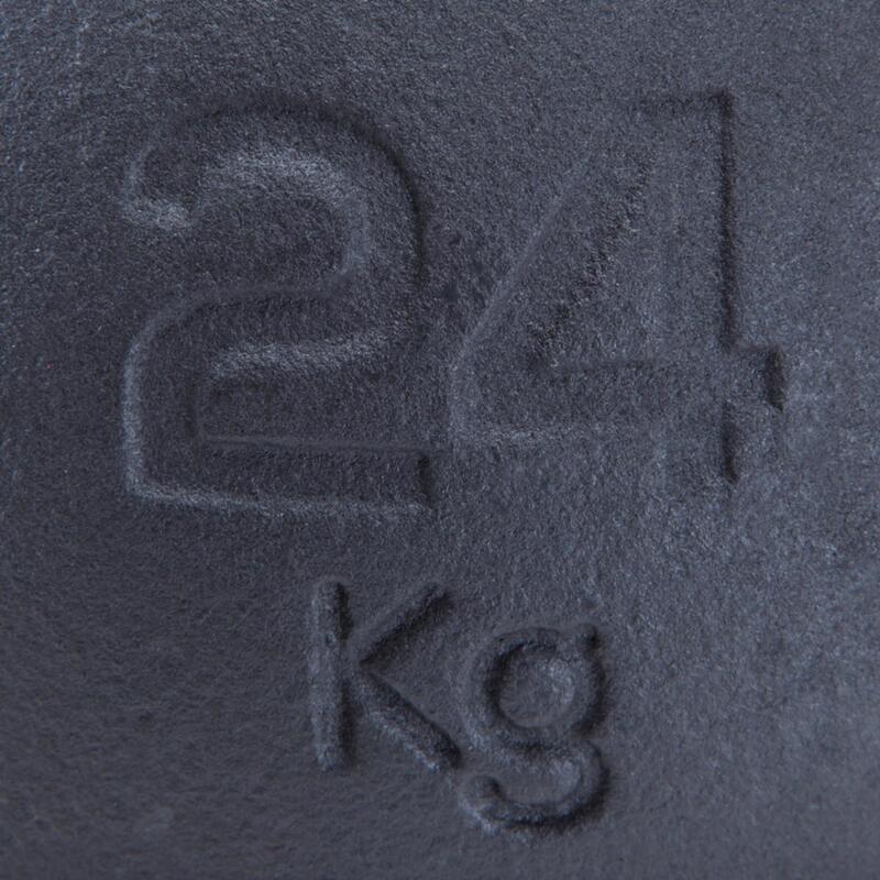 Kettlebell gietijzer met rubberen basis 24 kg