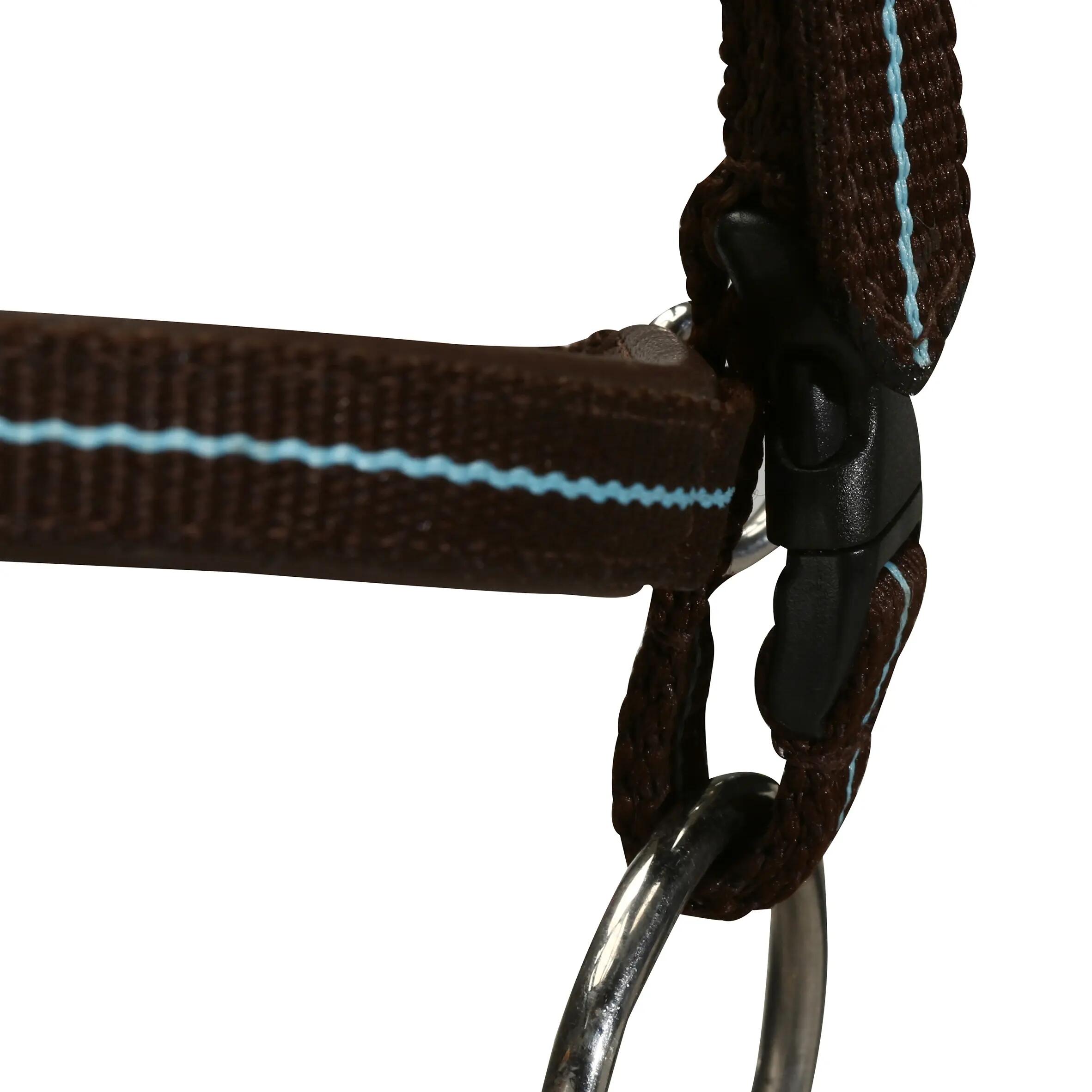 Initiation Horse Riding Pony Bridle + Reins - Brown/Sky Blue 6/14