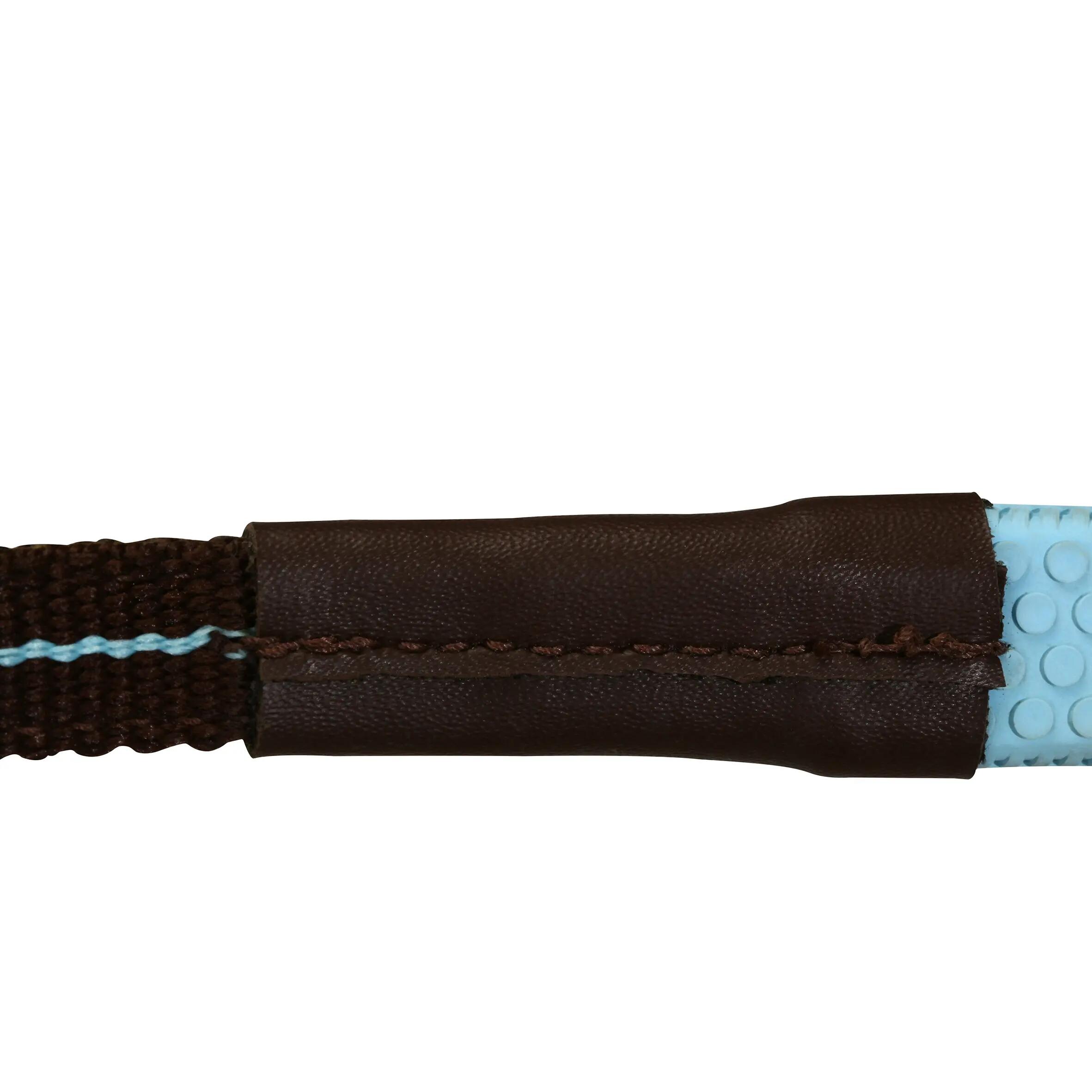 Initiation Horse Riding Pony Bridle + Reins - Brown/Sky Blue 10/14