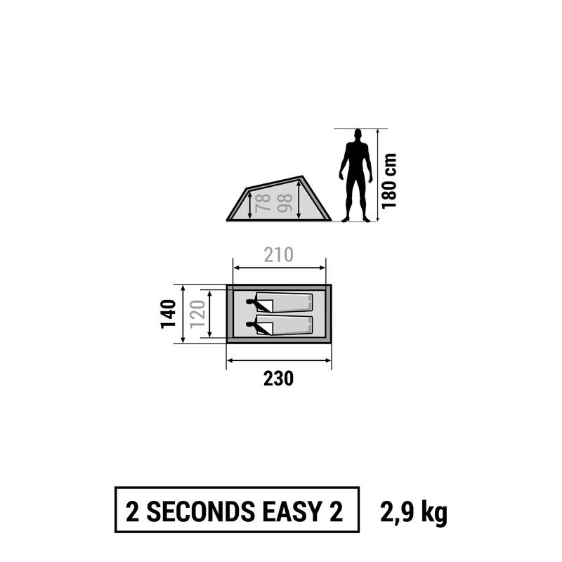 Tenda 2 SECONDS EASY - 2 posti verde scuro