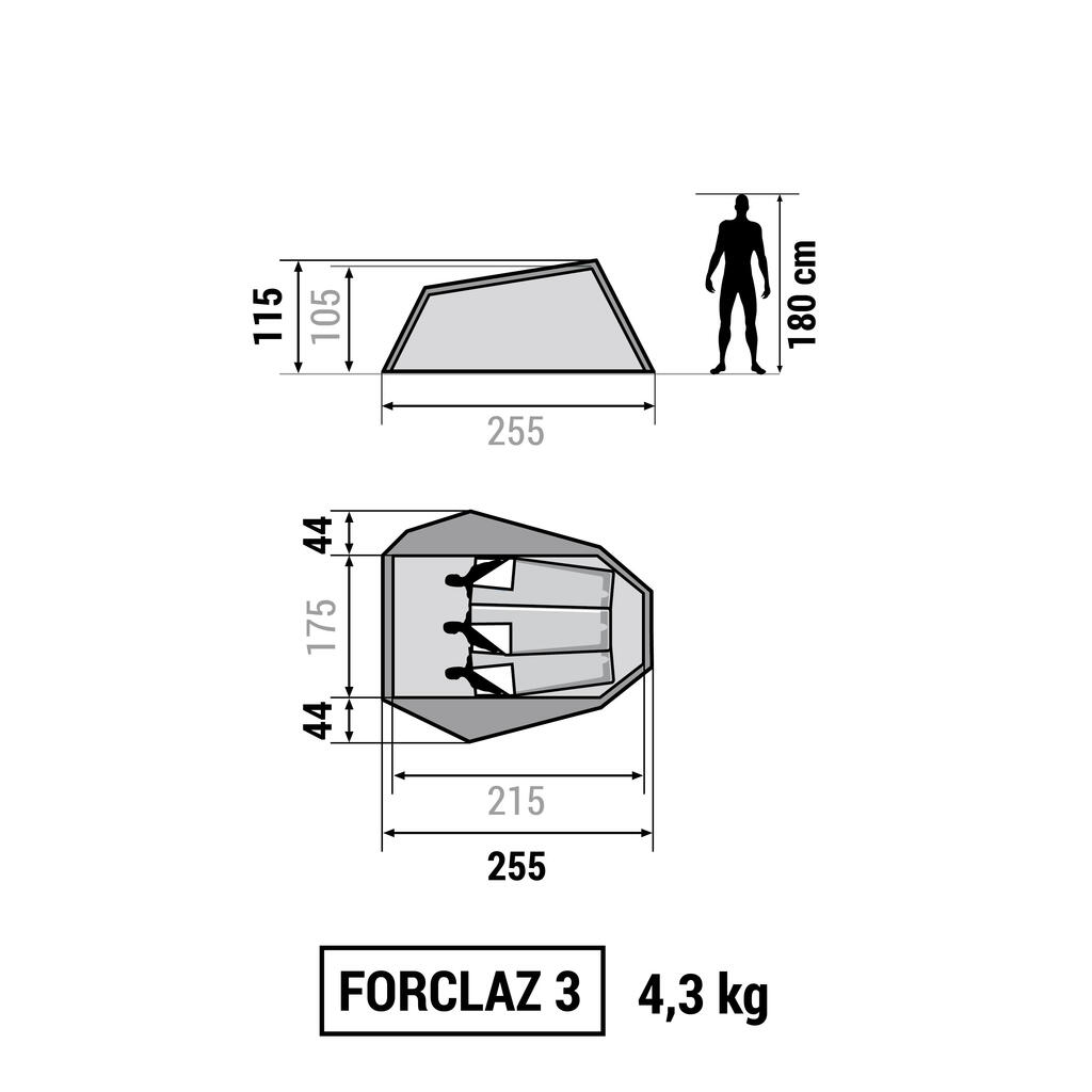 Trekkingzelt Forclaz 3 für 3 Personen