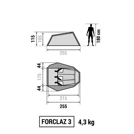 Forclaz 3 Hiking Tent | 3 people