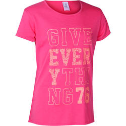 Tee shirt imprimé fitness fille rose