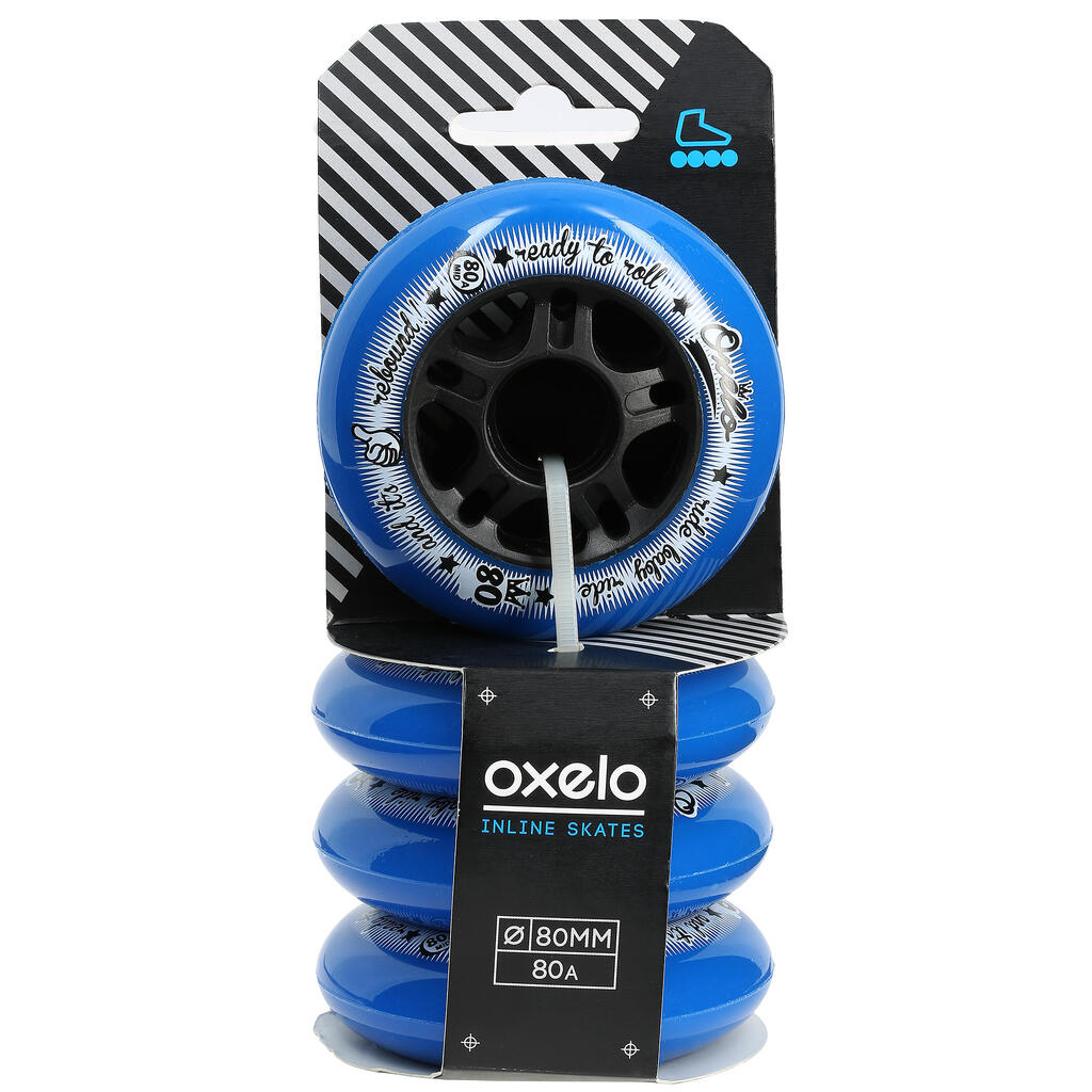 Fit Inline Fitness Skate 80 mm 80A Wheels 4-Pack - Blue