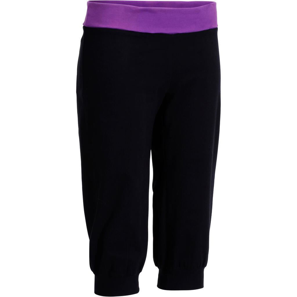 Organic Cotton Yoga Cropped Bottoms - Black