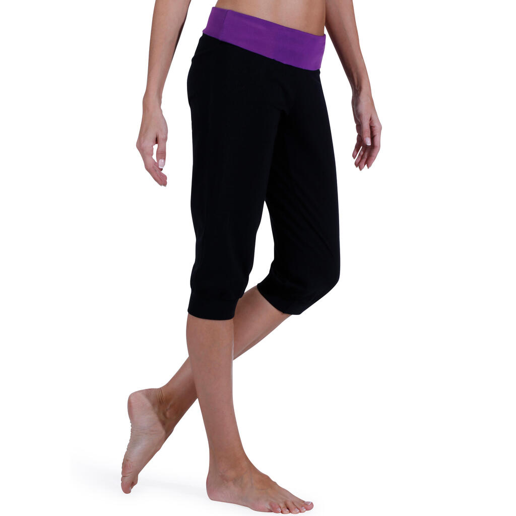 Organic Cotton Yoga Cropped Bottoms - Black