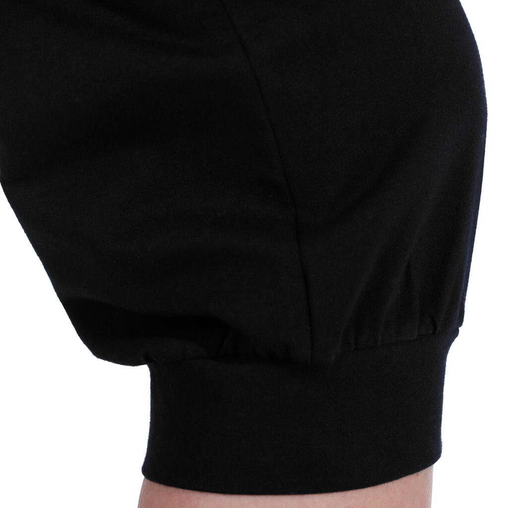 Organic Cotton Yoga Cropped Bottoms - Black