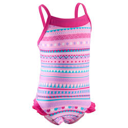 Mallot une pièce bébé fille avec fines bretelles et volants