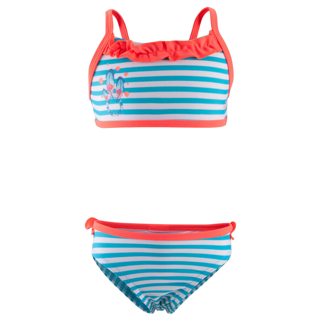 Bikini Kinder, blau gestreift mit 