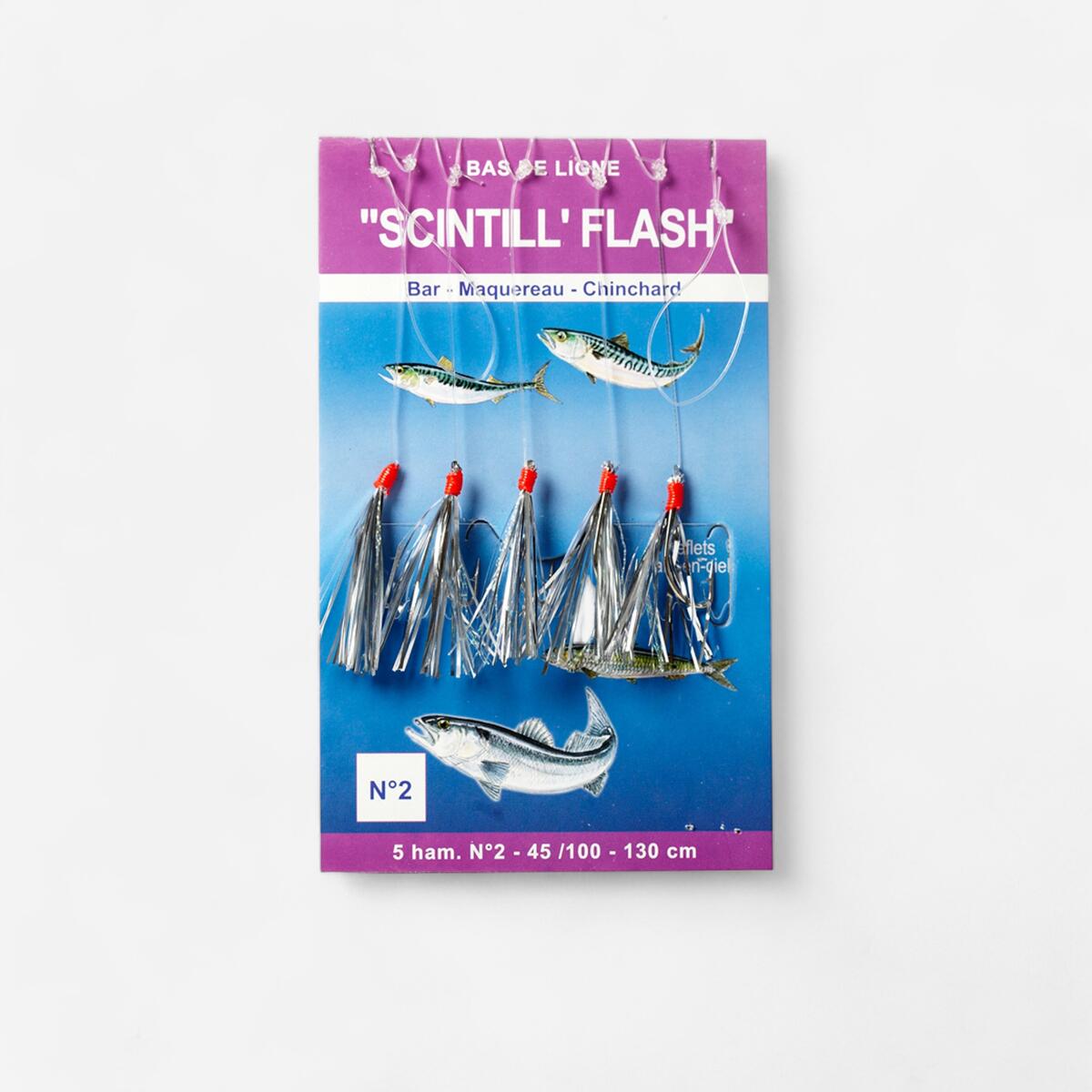 Bas de ligne Scintll'flash 5 hameçons N°2 pêche en mer