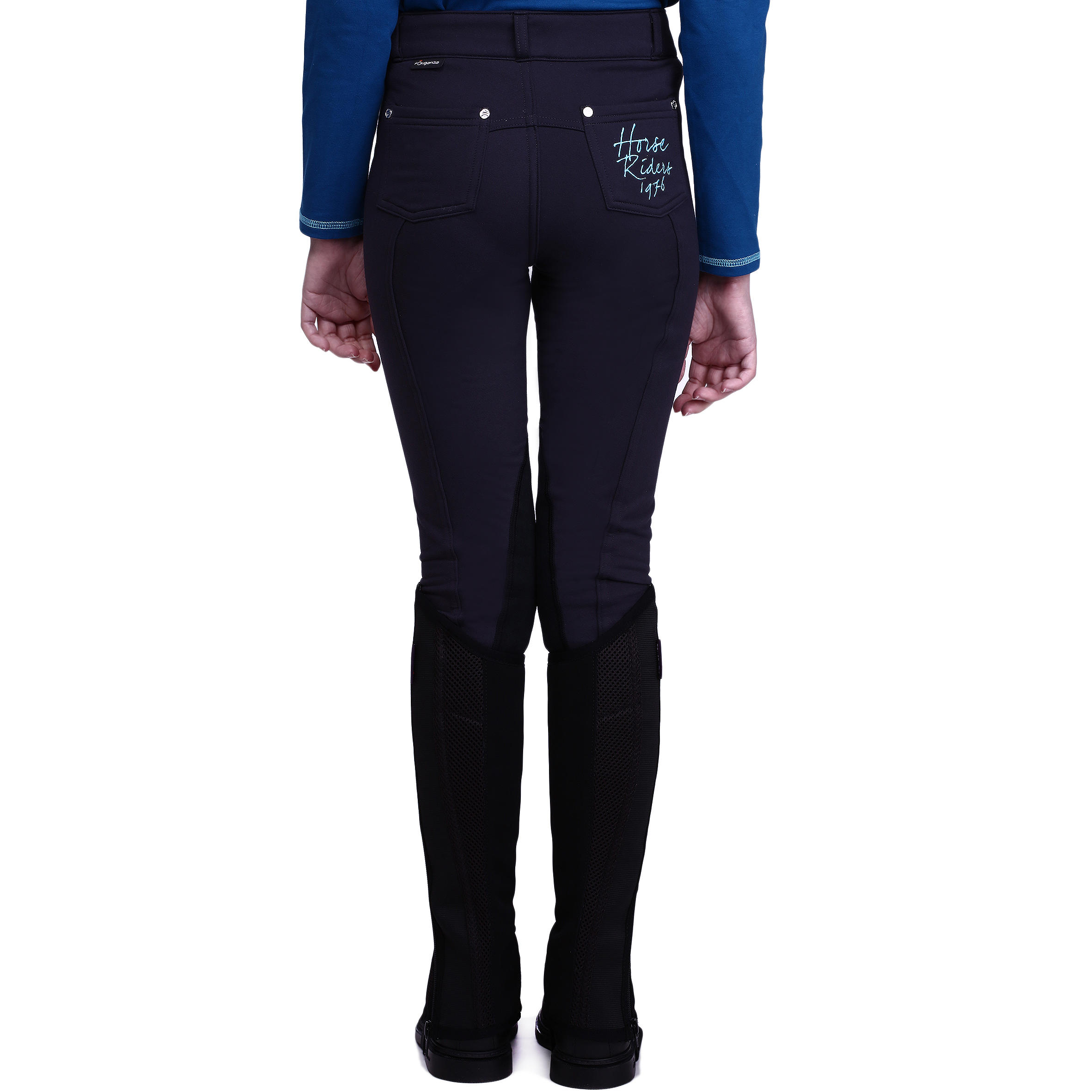 Schooling Kids' Warm Horse Riding Warm Jodhpurs - Black 5/17