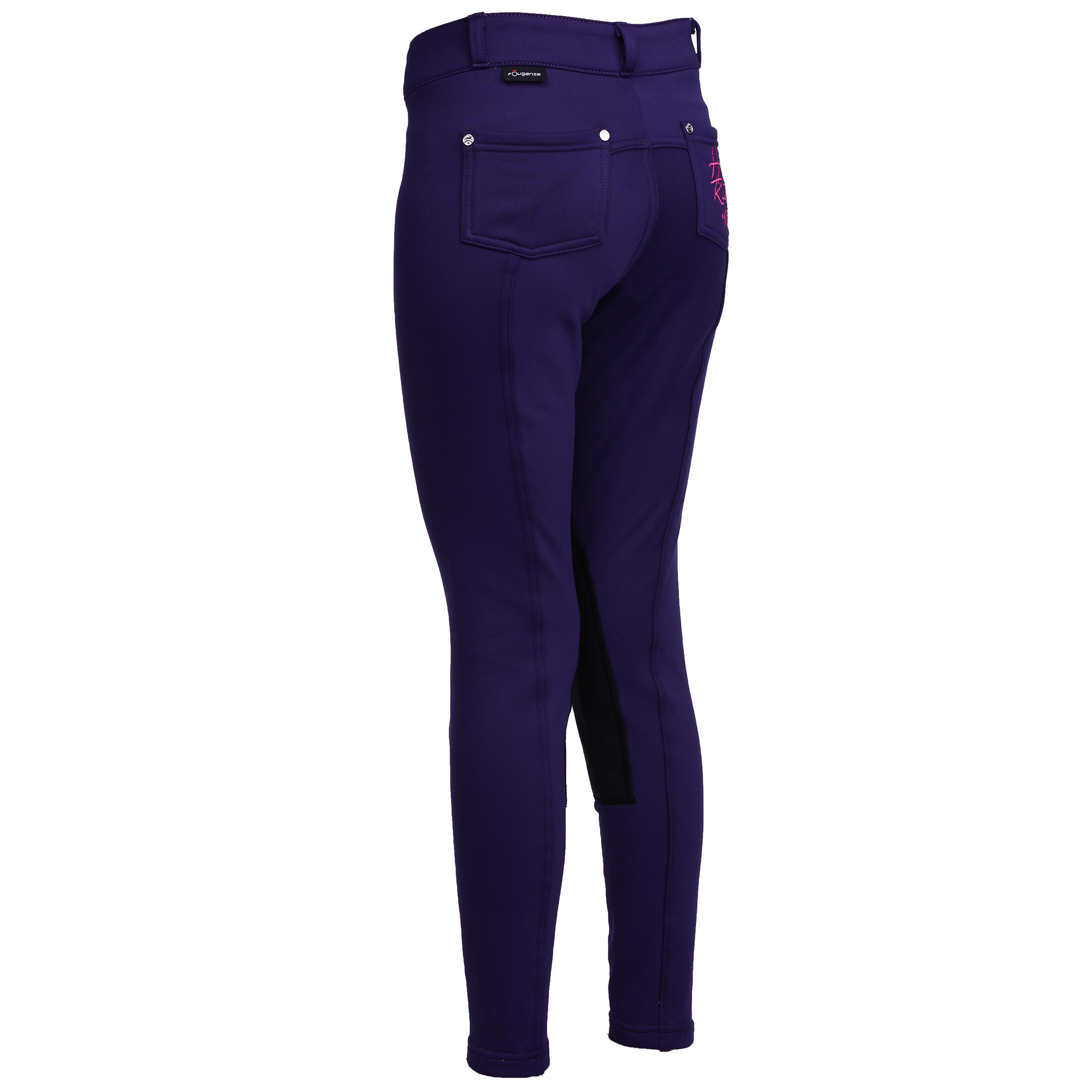 Schooling Kids' Warm Horse Riding Jodhpurs - Purple 2/18