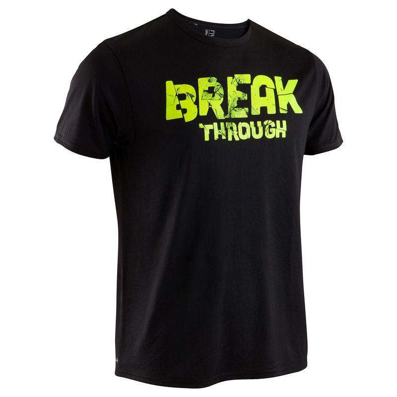 Breathe fitness print t-shirt - black