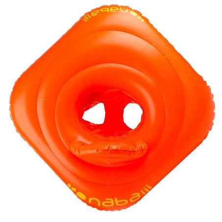 Baby's orange inflatable swim ring with seat for infants weighing  11- 15 kg