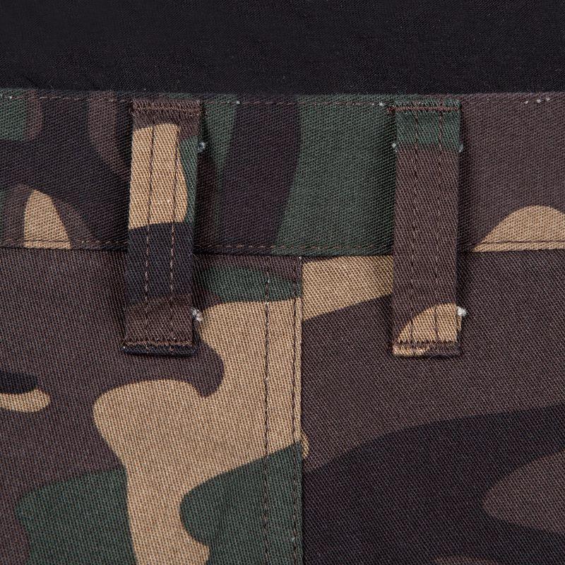 Men’s Regular Trousers - Steppe 300 Woodland Camo Plain Green/Brown