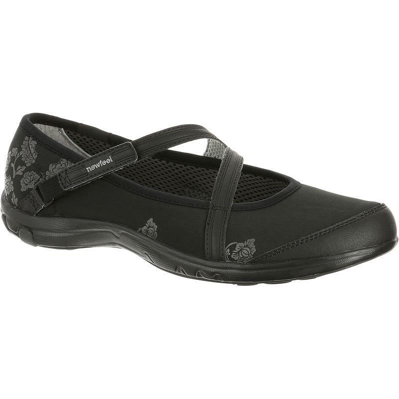 NEWFEEL Damesballerina's Baoma voor sportief wandelen zwart/grijs