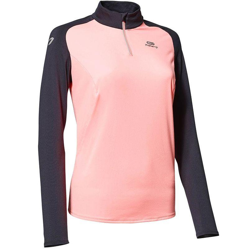 Kalenji eliofeel women's running jersey - orange grey