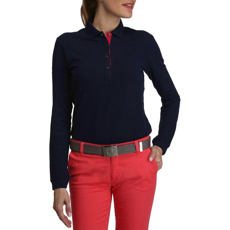 Damen Golf Poloshirt langarm - MW500 rosa