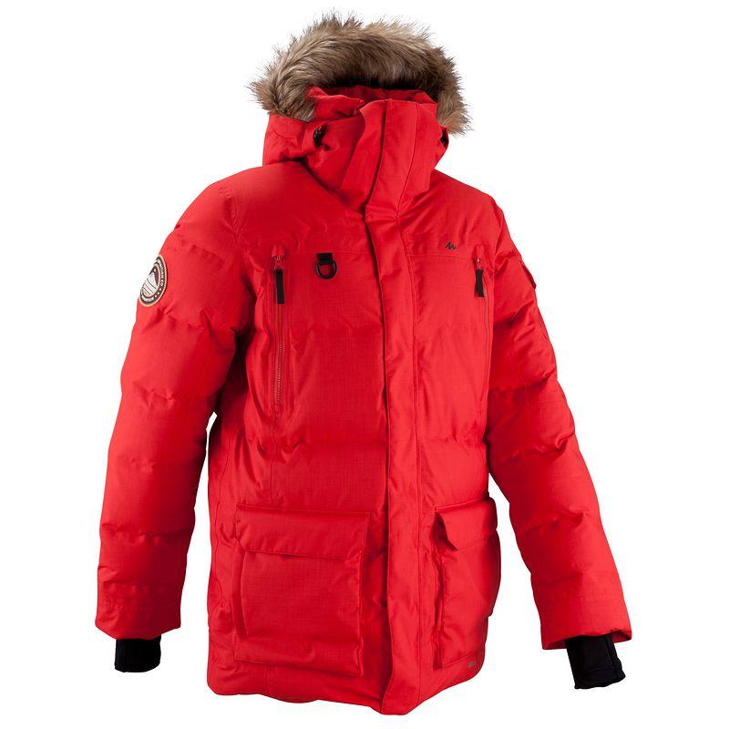 FORCLAZ Men's Arpenaz 1000 Rain Down red trekking parka